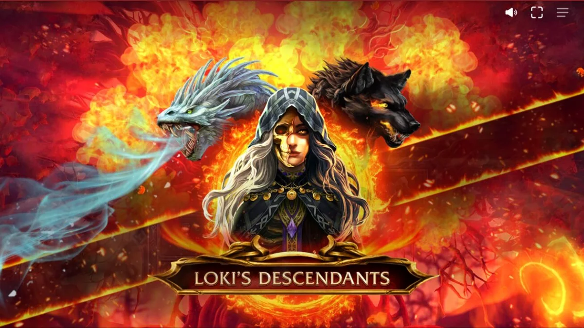 Cena de jogo do slot Loki’s Descendants com temática nórdica e elementos de fantasia
