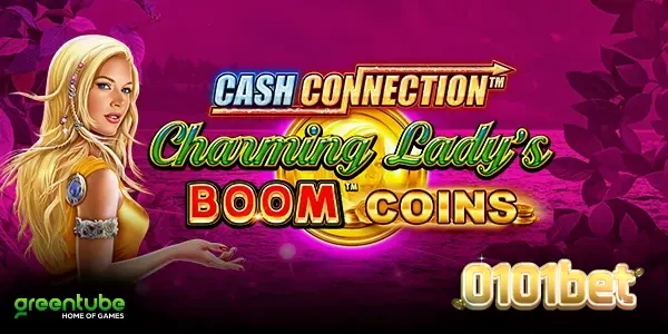 Interface do jogo de slot Cash Connection Charming Lady’s Boom Coins